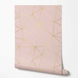 tapeta-na-sciane-wzor-geometryczny-zloty-roz-do-pokoju-nastolatka