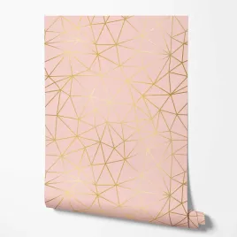 tapeta-na-sciane-wzor-zlote-paski-rozowe-tlo-do-pokoju-nastolatka