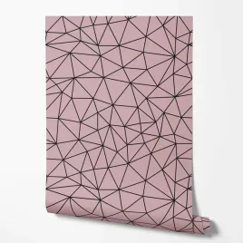 tapeta-na-sciane-wzor-czarne-linie-ciemne-rozowe-tlo-do-sypialni