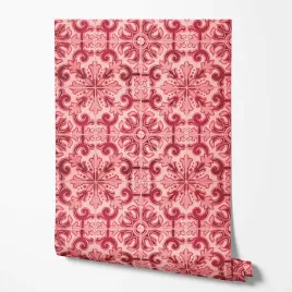 tapeta-na-sciane-kafelki-czerwone-linie-wzory-do-kuchni-jadalni-biura