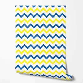 tapeta-na-sciane-zolte-granatowe-biale-zygzaki-do-pokoju-nastolatka