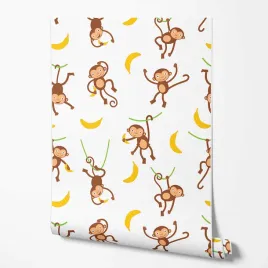 tapeta-na-sciane-malpki-banany-biale-tlo-do-pokoju-dziecka-sypialni