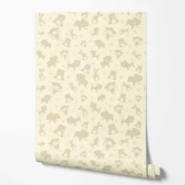 tapeta-na-sciane-bezowe-tlo-slon-malpa-do-pokoju-dziecka-sypialni