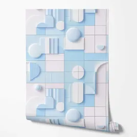 tapeta-na-sciane-efekt-3d-abstrakcja-geometria-rozowe-niebieskie-do-salonu