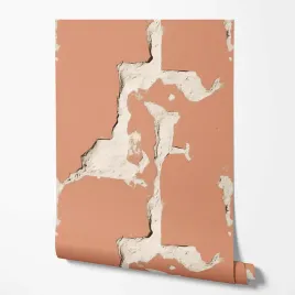 tapeta-na-sciane-sciana-pekniety-tynk-pomaranczowy-beton-do-salonu