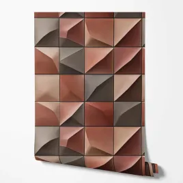 tapeta-na-sciane-imitacja-kafelki-geometria-trojkaty-3d-czerwony-do-biura