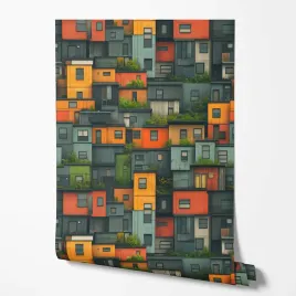 tapeta-na-sciane-domy-miasteczko-wielokolorowe-do-pokoju-dziecka