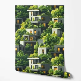tapeta-na-sciane-nowoczesne-domy-drzewka-osiedle-do-pokoju-dziecka