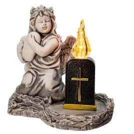 znicz-gipsowa-figurka-nagrobna-szara-aniol-lampka-led-krzyz-serce-gips