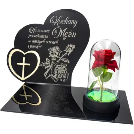 dekoracja-na-grob-grawerowany-znicz-podstawka-na-cmentarz-roza-dla-meza