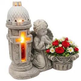 znicz-gipsowa-figurka-nagrobna-aniol-antracyt-latarenka-gips-donica-krzyz
