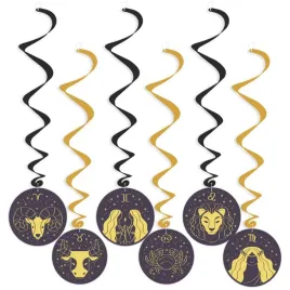 swiderki-wiszace-andrzejki-astro-zodiak-czarno-zlote-6-szt