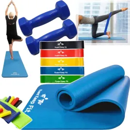mata-gimnastyczna-do-jogi-fitness-15cm-190x63cm-tasmy-gumy-2x-hantla-1kg