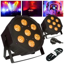 reflektory-sceniczne-oswietlacze-led-7x9w-par-rgb-kabel-dmx-2m-zestaw