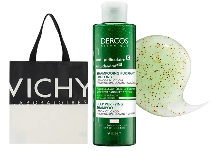 VICHY DERCOS K Szampon przeciwłupieżowy 250ml + TORBA