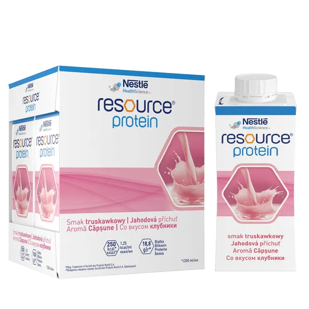 NESTLE RESOURCE PROTEIN o smaku truskawkowym 4x200ml