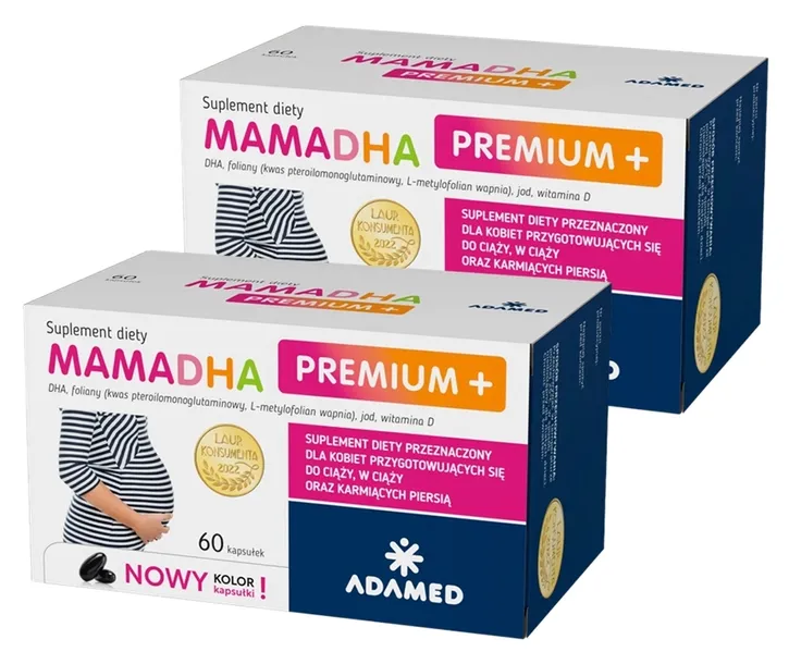 2x MAMADHA Premium Plus dla kobiet w ciąży 60 kapsułek