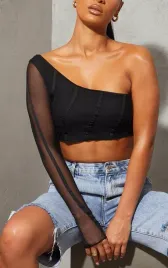 c9d116-czarny-siateczkowy-top-na-jedno-ramie-prettylittlething-l