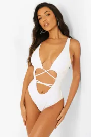 c8c119-bialy-jednoczesciowy-wiazany-kostium-kapielowy-boohoo-s