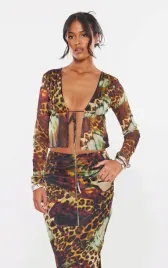 c0d113-brazowo-zielony-siateczkowy-top-wiazany-prettylittlething-xl