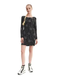 czarno-szara-sukienka-z-odkrytym-tylem-cropp-xl