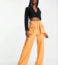 pomaranczowe-spodnie-materialowe-missguided-xs