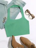 zielony-top-basic-shein-s