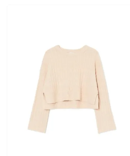 bezowy-krotki-sweter-cropp-l