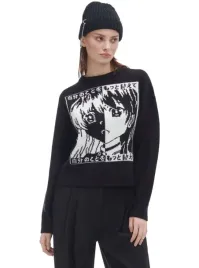 czarny-sweter-damski-z-motywem-mangi-cropp-l