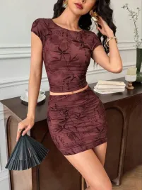 bordowy-komplet-spodniczka-i-top-shein-s