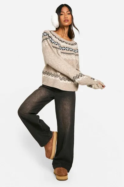 szary-sweter-oversize-boohoo-m-marka-boohoo