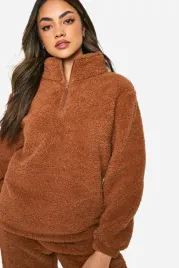 misiowa-brazowa-bluza-ze-stojka-boohoo-xs