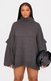 szary-sukienko-sweter-z-golfem-prettylittlething-l