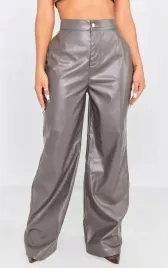 szare-spodnie-z-eko-skory-z-wysokim-stanem-prettylittlething-s