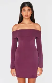 burgundowa-sukienka-mini-prettylittlething-xs