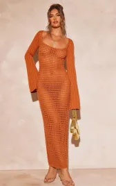 pomaranczowa-sukienka-maxi-siateczkowana-prettylittlething-xs