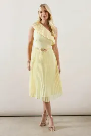 zolta-elegancka-sukienka-ze-zlotym-paskiem-wallis-46