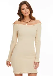 bezowa-dopasowana-sukienka-mya-z-odkrytymi-ramionami-threadbare-m