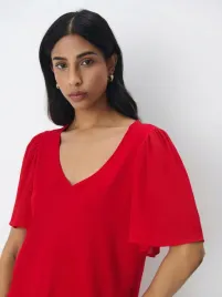 czerwona-bluzka-z-szyfonowymi-rekawami-mohito-s