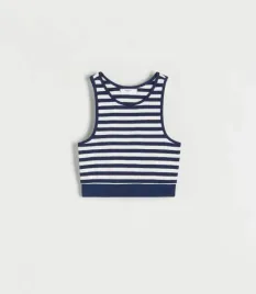 niebieski-baweniany-top-w-biale-paski-reserved-s