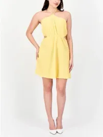 zolta-sukienka-mini-z-wycieciami-cropp-l