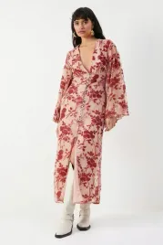 rozowa-sukienka-z-welurowym-wzorem-warehouse-xs