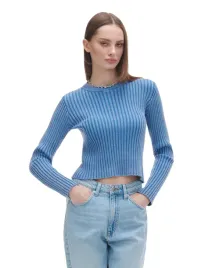 niebieski-bawelniany-sweter-cropp-xs