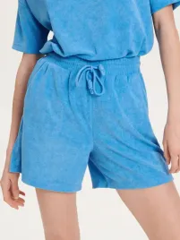 niebieskie-welurowe-szorty-reserved-xs