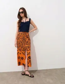 pomaranczowa-spodnica-midi-z-wiskozy-mohito-s