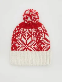czerwona-czapka-zimowa-z-pomponem-reserved-uniwersalny
