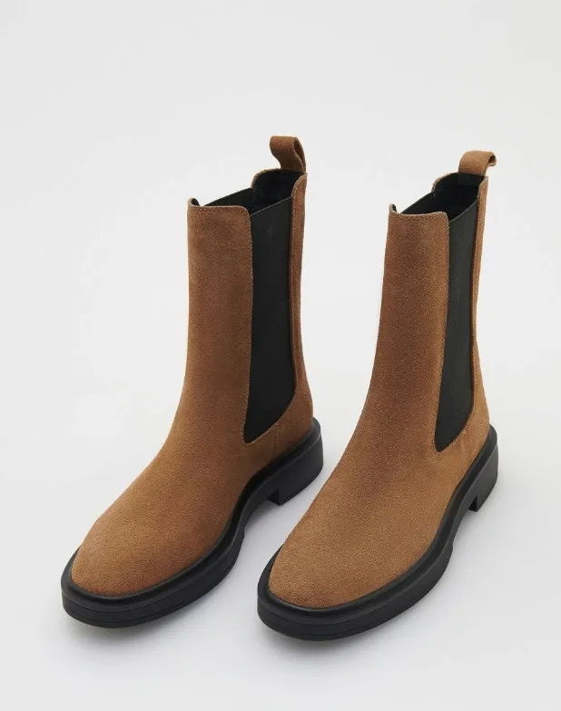 brazowe-skorzane-botki-reserved-37-stan-nowy