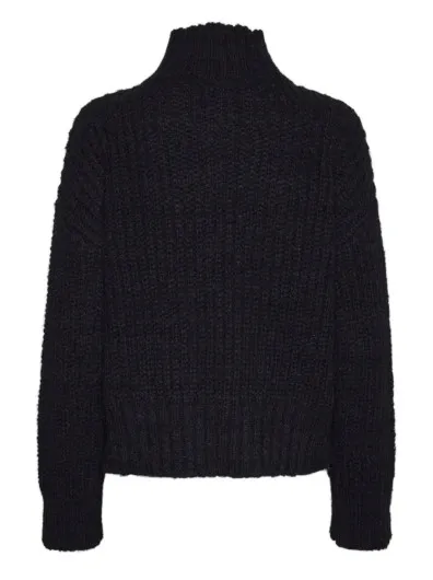 czarny-sweter-z-polgolfem-pieces-m
