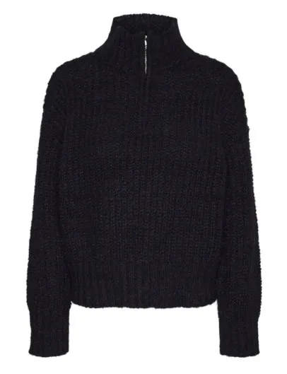 czarny-sweter-z-polgolfem-pieces-m-kolor-czarny
