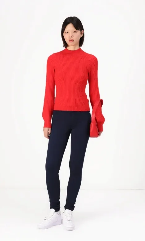 czerwony-sweter-z-polgolfem-only-m